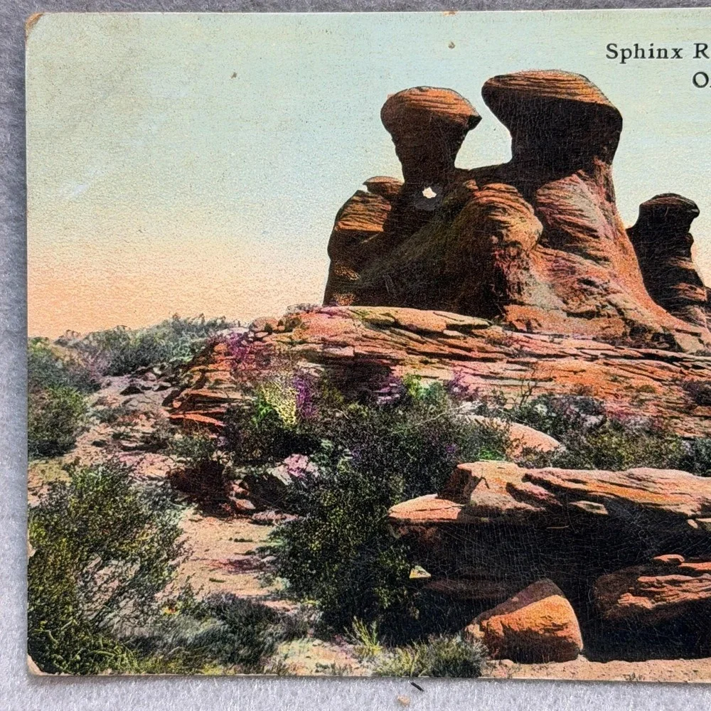 Sphinx Rock Red Buttes District Wyoming Union Pacific Railway Line 1913 POSTCARD
